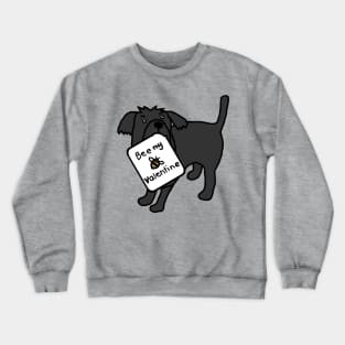 Cute Dog says Bee My Valentine on Valentines Day Crewneck Sweatshirt